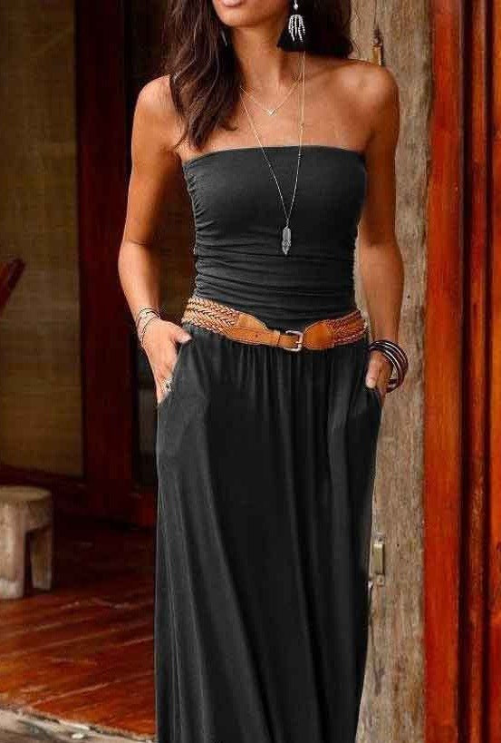 Holiday style tube top dress