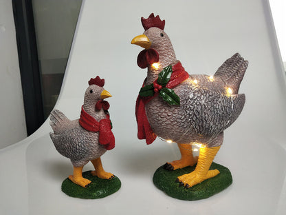 Chicken With Scarf Holiday Decoration