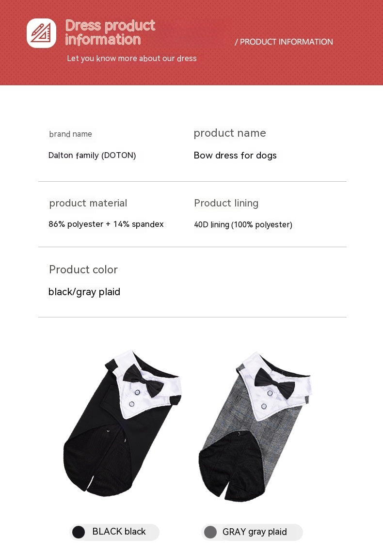 Holiday Wedding Party Dog Clothes