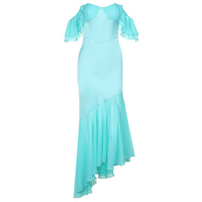 Holiday Mesh Stitching Fishtail Dress