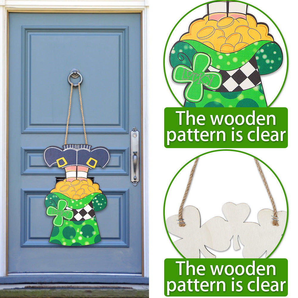 Irish Holiday Decorations Wooden Doorplate