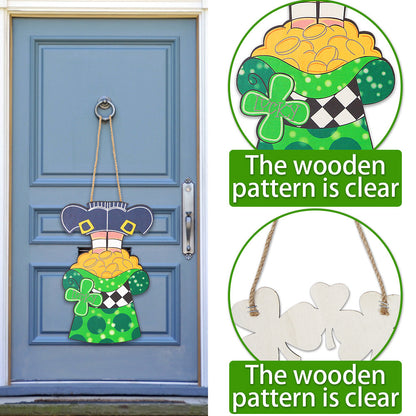Irish Holiday Decorations Wooden Doorplate
