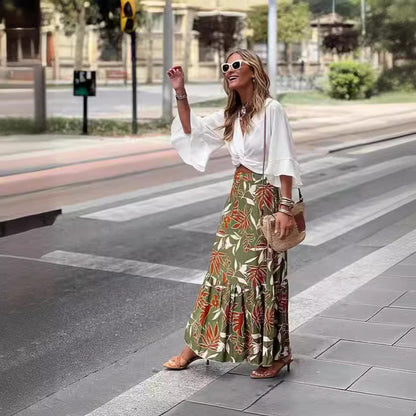 Female Print Holiday Casual Skirt