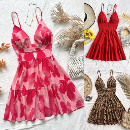 Holiday Dress Women's Sleeveless Backless