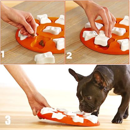 Interactive Dog Puzzle Toy - IQ Training Feeder Bowl