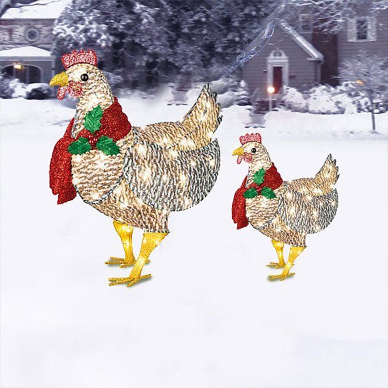 Chicken With Scarf Holiday Decoration