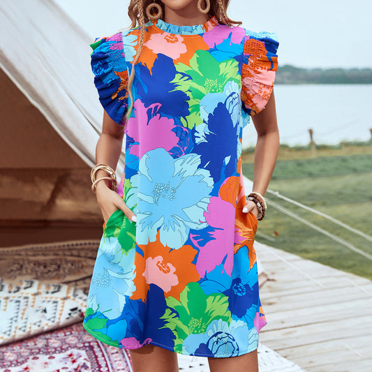 Pullover Ruffle Sleeve Holiday Dress